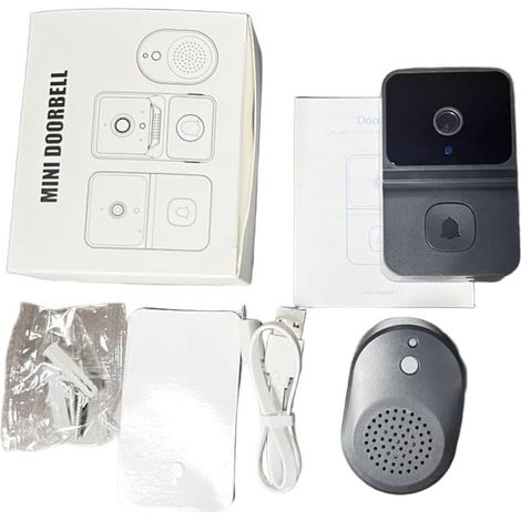 Sonnette vidéo WiFi intelligente sans fil avec télécommande audio bidirectionnelle, stockage en ligne, partage multi-utilisateurs, carillon intérieur pour sécurité à la maison, alimentation (1/5)