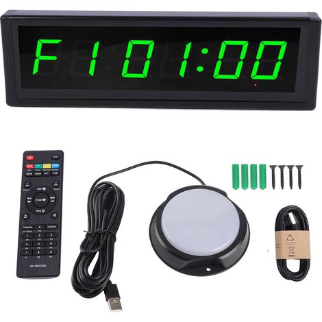 Horloge Murale Numérique 6 Chiffres LED RGB Télécommande Minuteur Batterie 4000mAh Aluminium Affichage HD pour Salon Cuisine (1/5)