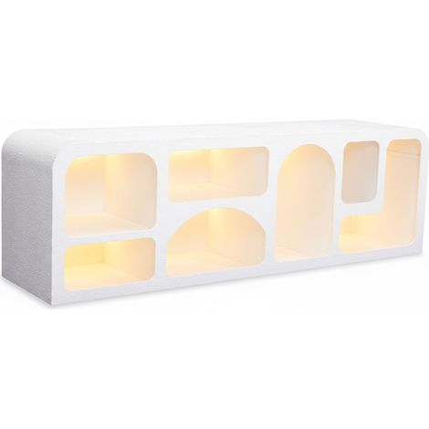 Meuble TV Design à LED "Troglodyte" 160cm Blanc (1/5)