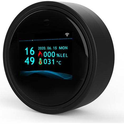 Détecteur de gaz WiFi Tuya Alarme intelligente LCD Couleur Détection méthane et GPL Notification application Sécurité domestique (1/4)