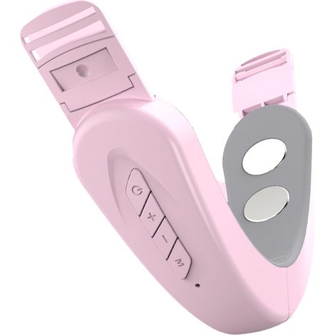 Ceinture de Modelage Visage Électrique 12 Vitesses, Massage Micro-courant pour Double Menton et Raffermissement, Appareil de Beauté Visage Femme Rose (1/5)