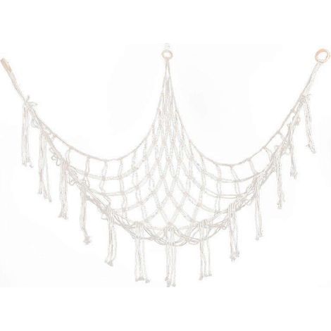 Grand filet ou hamac bohème pour peluches, hamac de 140 cm pour jouets, macramé, rangement pour animaux, filet suspendu, hamac en maille, rangement pour peluches (1/5)