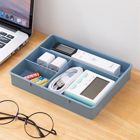 JANMIR-Organisateurs de tiroirs pour bureau à domicile et professionnel, accessoires de bureau, organisateur de papeterie, compartiments pour cosmétiques, boîte de rangement (1/5)