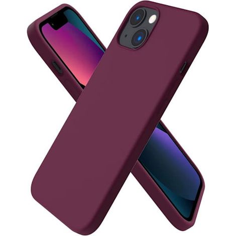 Coque pour iPhone 13, en silicone liquide, ultra-fine et résistante aux chocs, rose uni. Protection intégrale. (1/5)