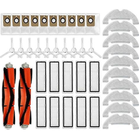 Pièce de rechange pour aspirateur robot Xiaomi Dreame D10 Plus RLS3D, Z10 Pro, L10 Plus : brosse, filtre HEPA, lingette de nettoyage et sac à poussière (1/5)
