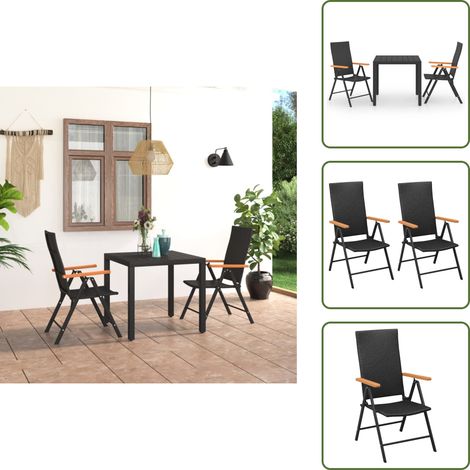 Mobili da giardino - vidaXL Set da Pranzo da Giardino 3 pz Nero e Marrone - Tavolo in WPC