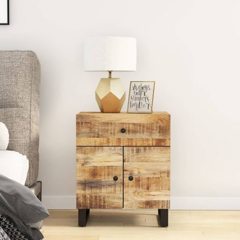 Nachttisch 50x33x60 cm Massivholz Mango & Holzwerkstoff (1/5)