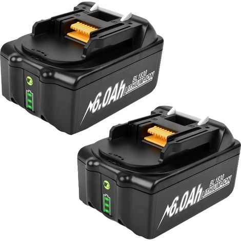 Batterie rechargeable, haute capacité 90Ah, indicateur LED, 18V, 18V-e, 2 pack 6000mAh (1/2)