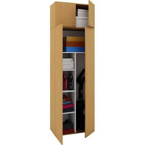 Armadio di pulizia dell'armadio della scopa di legno Vandol 70x218x40 - VCM