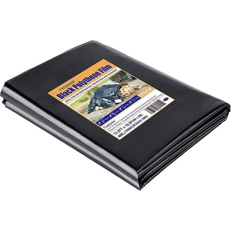4 x 5M Bâche en Plastique Polyéthylène Noir très épaisse Protection 1.85KG (1/5)