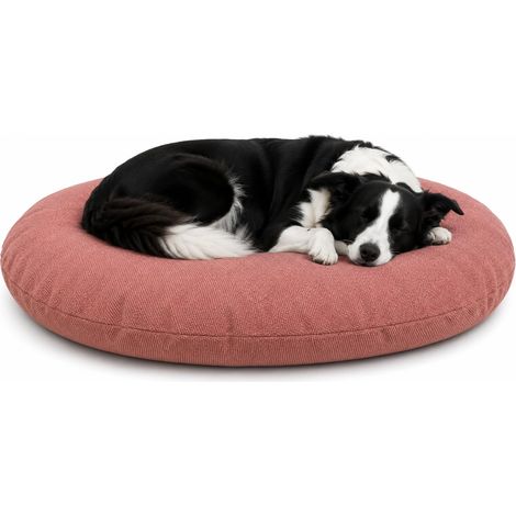 Panier Chien - Coussin Chien et Chat - Ovale Rouge - 100 x 76 x 10 cm - Déhoussable - Lavable à 30°C (1/3)