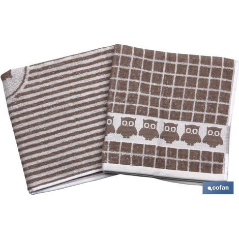 Pack 2 Paños Cocina 50x50 Tostado Modelo Garnacha