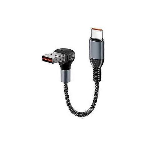 Kurzes USB-C-Kabel Typ C Kabel 25 cm Winkelstück Schnellladekabel USB Typ C Datenübertragungskabel für Handyhülle (USB auf Typ C Winkelstück)