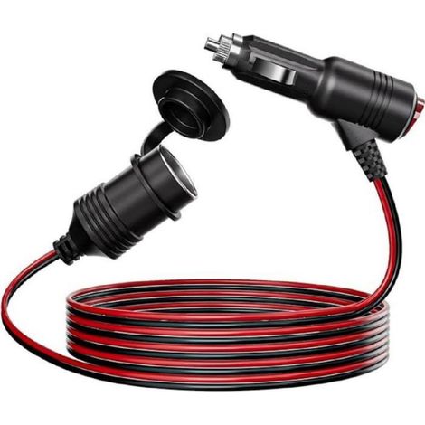 Câble Rallonge Allume-Cigare - 12 V - 3 M - 1 Prise Femelle Supplémentaire - Pour Voiture Camping-Car Bateau - 1 Pièce (1/5)