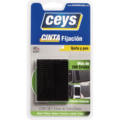 CRICK NEGRO 4 TIRAS DE 7CMX25MM - CEYS