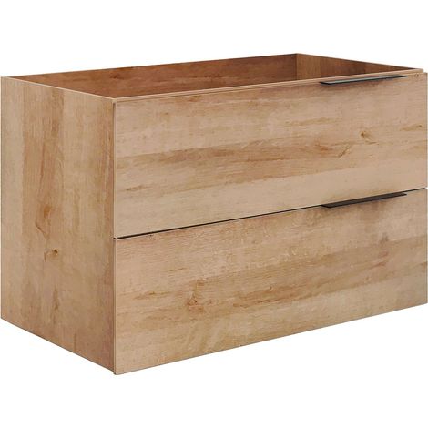 Meuble sous vasque suspendu - Naturel clair - 80 cm - NISAYA