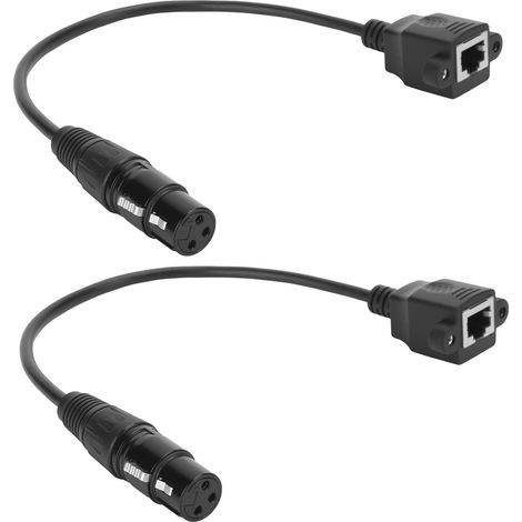 Lot de 2 adaptateurs XLR vers RJ45 femelle 3 broches, connecteurs audio/vidéo, convertisseurs de câbles d'interconnexion (1/5)