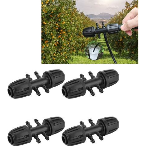Adaptateur de Réduction Barbelé pour Irrigation Jardinière, tube 16mm à connecteur 4/7, Matériau POM résistant, 10 pièces, dimensions compactes. (1/5)