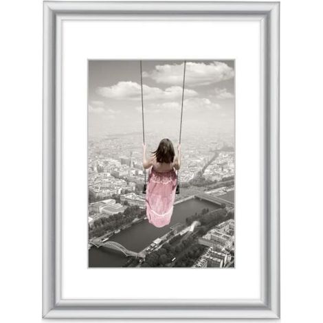 Cadre photo - Swing - 10x15 cm - Plastique - Argent - Contemporain (1/4)