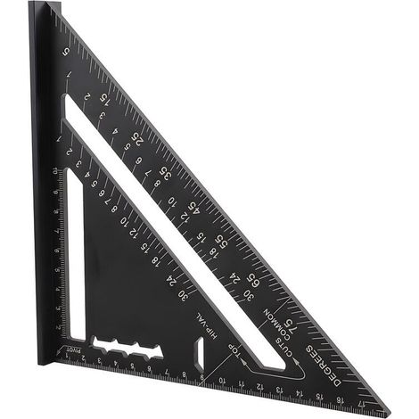 Equerre Menuisier Multifonctions 7 pouces,Triangle Métal Aluminium Règle Équerre Trusquin Guide Raporteur Angle 45 90 Degres/Outillage Charpentier/Outil Traçage Guidage Menuiserie Bois(métriqu (1/4)