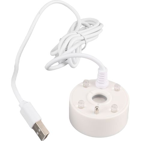 Brumisateur USB coloré LED lumières 5V Ultra son fontaine atomiseur pour étang rocaille aquarium évier blanc (1/5)