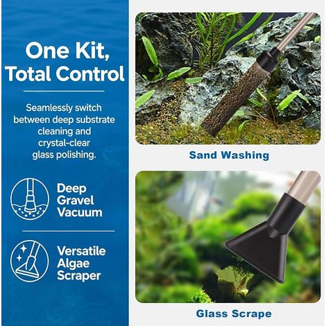 Aquarium Gravel Cleaner Aquarium Cleaning with Siphon Pump Soil Cleaner and Water Change Siphon for Complete Drain for Cleaning of Gravel (1/4)