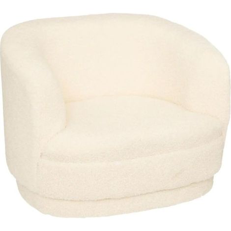 Atmosphera – Fauteuil enfant scandinave bouclette 45cm – Contreplaqué et polyester – Assise 18,5cm – Dossier 46cm – Usage intérieur confortable (1/2)