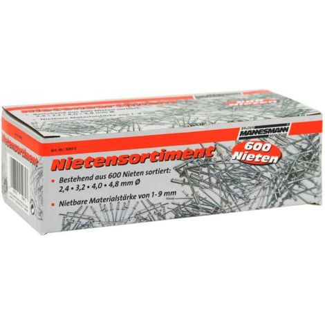 Brüder Mannesmann M 1097-S Nieten Sortiment Inhalt 600 Set (1/2)