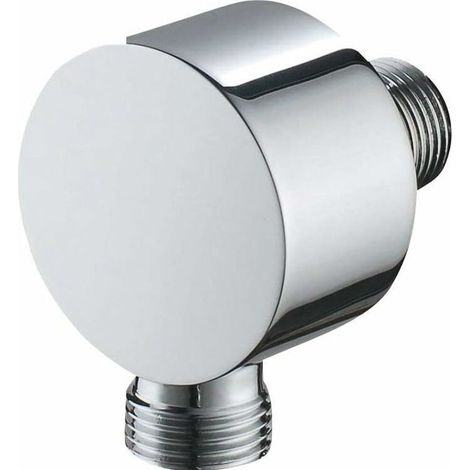 Coude d'alimentation en eau en laiton massif pour douchette coude d'alimentation en eau rond robinet d'équerre mural chrome poli (1/4)