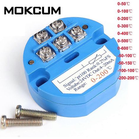 Module de capteur transmetteur de température PT100, résistance thermique 4-20 mA, 0-100 degrés Celsius (1/5)