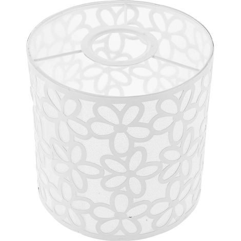 Abat-jour cylindrique en métal à motif floral ajouré compatible lampes de table et lampadaires style rustique raffiné (1/5)