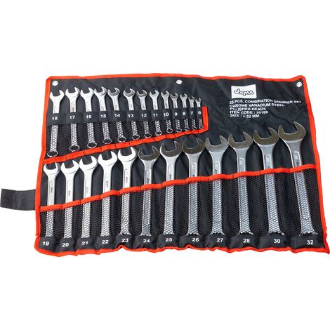 Ringschlüssel Gabelschlüssel Set Chrom-Vanadium 25 tlg. Schraubenschlüssel (1/5)