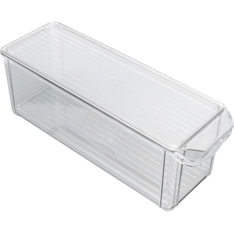 Boîte de rangement transparente grande capacité en plastique alimentaire transparent, multifonctionnelle, portable et durable, avec couvercle. Modèle étroit et haut. (1/5)