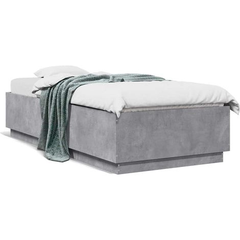 Maison Exclusive - Bettgestell Betongrau 100x200 cm Holzwerkstoff