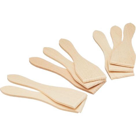 Lot de 8 Spatules, Bois de hêtre, Pour raclette et crêpière, Ustensiles de cuisine (1/4)