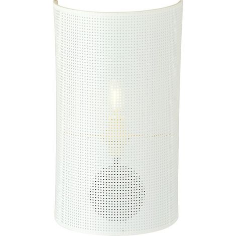 Lampada a Parete Aston, Acciaio verniciato a polvere, Tessuto, Nero, Bianco, Oro, 18x32x8 cm