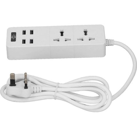 Steckdosenleiste mit langem Kabel und USB-Anschluss, 2500 W, multifunktional, weiß, klein, 110 V
