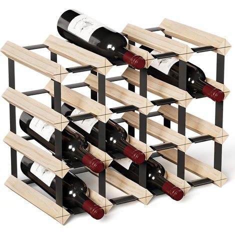 Casier à vin en bois – Étagère à vin pour armoires, pour organiser et afficher votre collection de vin, solution de stockage de vin durable et peu encombrante (16 bouteilles) (1/5)