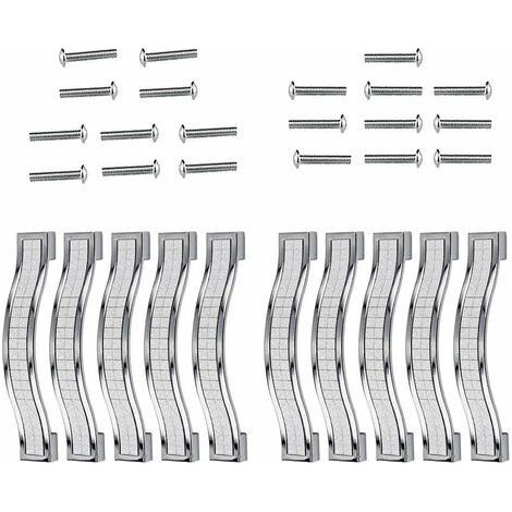 FENOPLASTICALot de 10 poignées de tiroir en alliage strass cristal pour commode armoire de cuisine placard, Silver, 128MM-10PCS (1/5)
