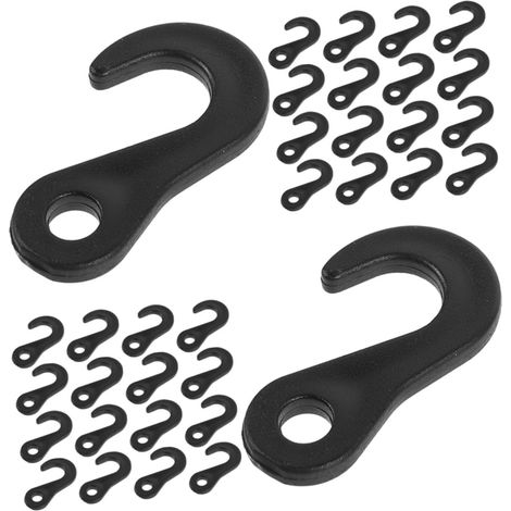 50 pièces S-Shape Plastic Camping Hooks PP Material Tent Buckle Attachments for Outdoor Hiking Trekking Elastic Rope Accessories