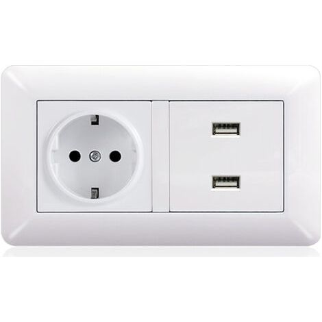 Prise USB Secteur Multiple, Chargeur USB Multiprises avec 1 Sortie AC, 3 Ports USB, Prise Murale Electrique Compatible avec iPhone/iPad, Idéal pour Chambre Bureau Domicile(blanc, arc)