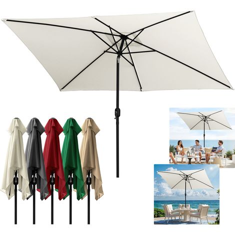 TolleTour Ombrellone rettangolare modulare 2 × 3 m – Ombrellone da terrazza da assemblare, ecru