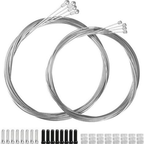 Fahrradbremszugset für Shimano und SRAM, universelles Schaltzugset, Bremszughüllen, Universalset mit 16 Endkappen und 8 isolierenden Klemmen, Ersatzteile für Mountainbikes und Rennräder (1/5)