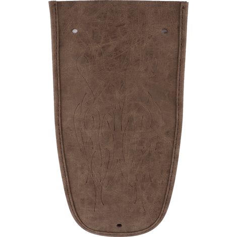 Cache-selle moto en cuir artificiel motif flamme, housse décorative pour garde-boue XL 883 1200 48 marron (1/5)
