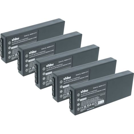 vhbw 5x Akku kompatibel mit Liebherr Funksteuerung Industrie-Funkfernsteuerung Fernbedienung (2000 mAh, 6 V, NiMH) - Schwarz