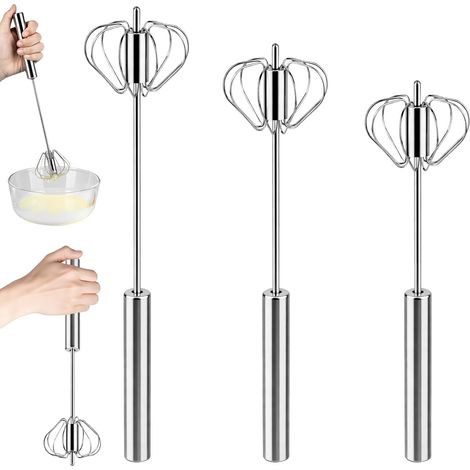 3 Pcs Fouet Cuisine Inox, Batteur Manuel (1/5)