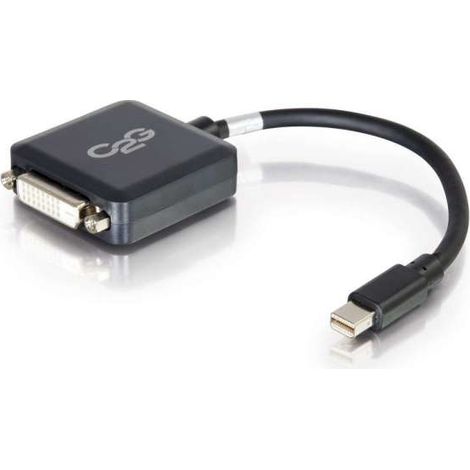 20cm Mini DisplayPort M to DVI F BLK C2G 20cm Mini DisplayPort to DVI Adapter - Thunderbolt to Single Link DVI-D Converter M/F - Black - Câble DisplayPort - Mini DisplayPort (M) pour DVI-D (F) - 20 cm