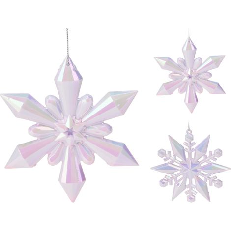 FIOCCO DI NATALE DA APPENDERE, 11CM, COLORE ROSA, MODELLO ASSORTITO