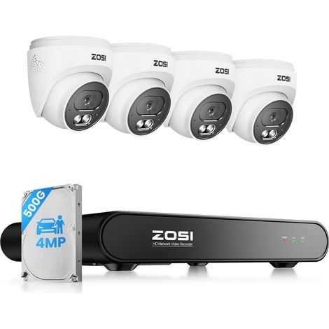 Kit Caméra Surveillance Extérieure NVR 8CH 5MP 500GB Caméra Dôme 4MP avec Audio Bidirectionnel, Détection de Personne, Vision Nocturne 30 m, Accès à Distance (1/5)