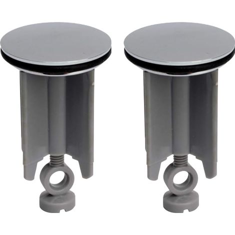 Bouchon Évier Universel - 40 mm - En Laiton et Plastique - Pour Lavabo et Bidet - Hauteur Réglable - 2 Pièces (1/5)